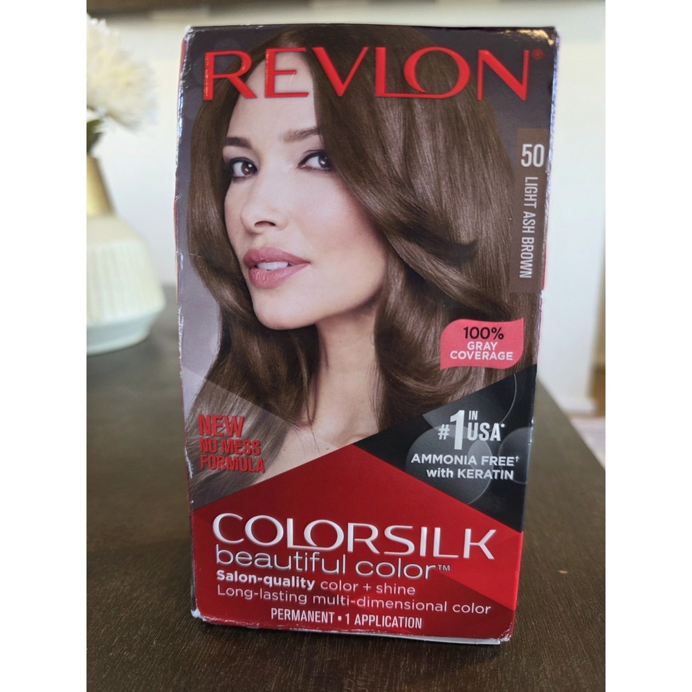 Revlon color silk 50 light ash brown permanent one application
